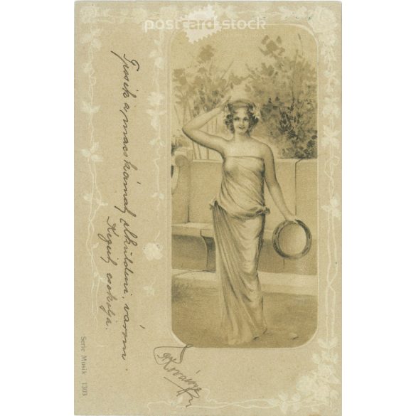 1903 – Romantic postcard. Embossed, lithographed illustration. (2791655)