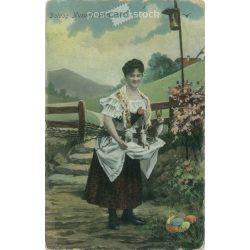   1907 – Happy Easter. Colored photo sheet, greeting card. (2791661)