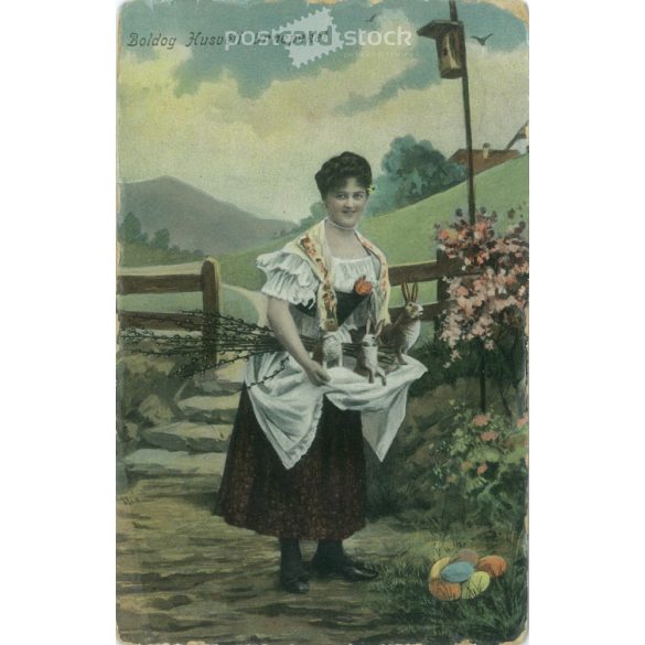 1907 – Happy Easter. Colored photo sheet, greeting card. (2791661)