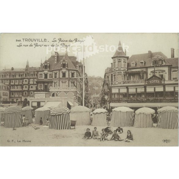 1929 – Le Havre. Trouville beach. Photo sheet, postcard. (2791677)