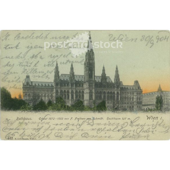 1904 – Vienna. City Hall. Colored photo sheet, postcard. (2791705)