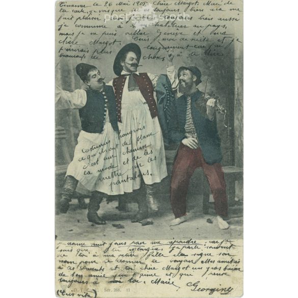 1905 – Cheerful, amusing scene. Colored photo sheet, postcard. (2791712)