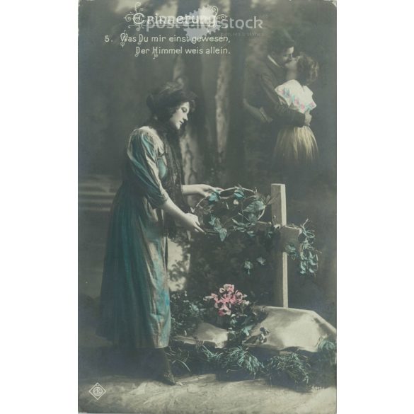 1914 – Romantic postcard. Colored photo sheet. (2791729)