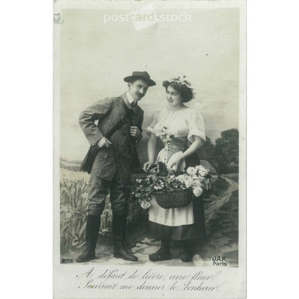 Romantic postcard. Black and white photo sheet. (2791734)