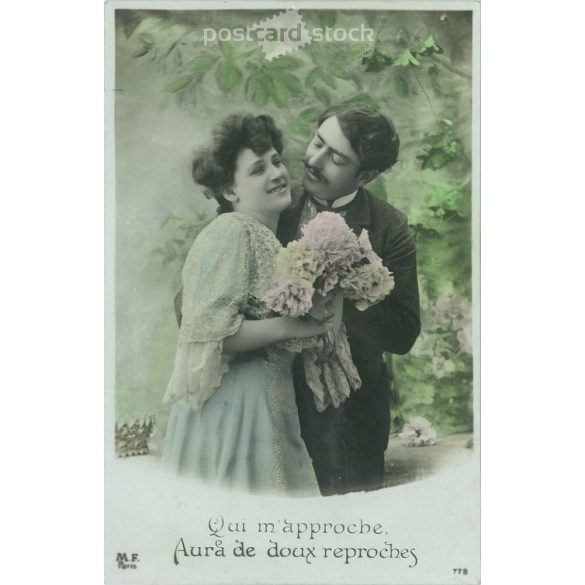 1910 – Romantic postcard. Colored photo sheet. (2791738)