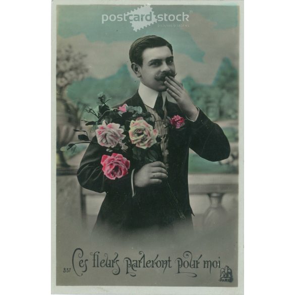 1910 – Romantic postcard. Colored photo sheet. (2791739)