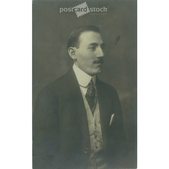 Elek Dunky, photography studio. Cluj-Napoca. Man portrait. Postcard, photo sheet. (2791768)