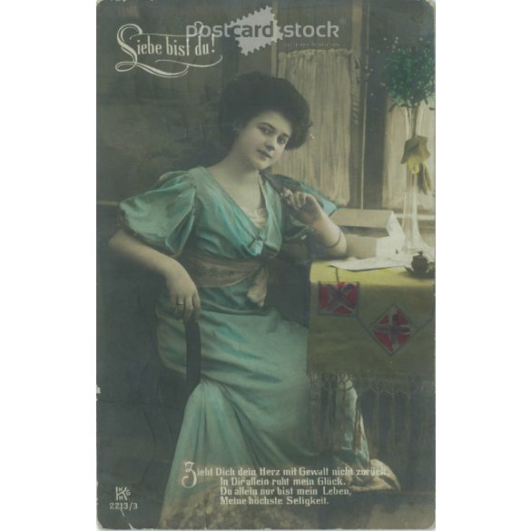 1911 – Romantic postcard. Colored photo sheet. (2791777)