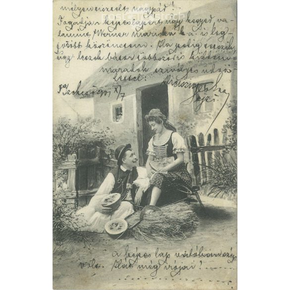 1901 – Romantic postcard. Photo sheet. (2791802)