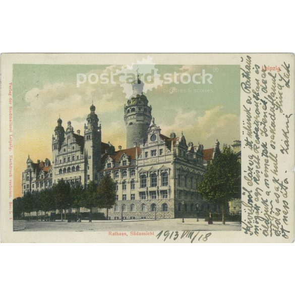 1913 – Leipzig City Hall. Postcard, colored photo sheet. (2791857)