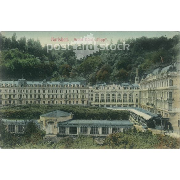 1911 – Karlsbad, Grand Hotel „Pupp”. Czech Republic. Colored photo sheet, greeting card. (2791884)