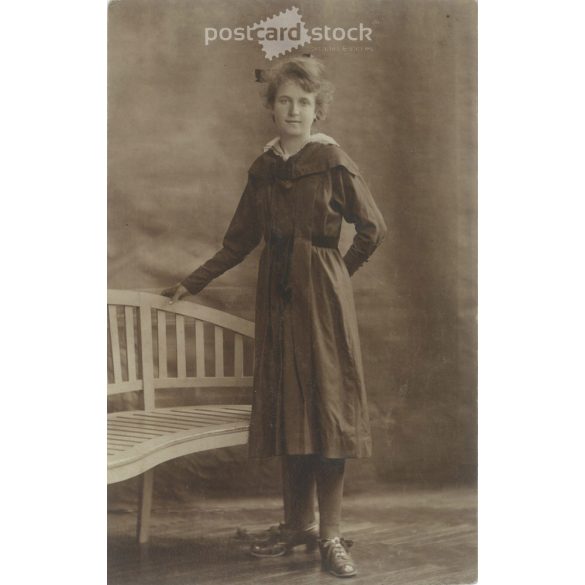 Photo of young girl. Studio shot, postcard, photo sheet. 1910s. (2791933)