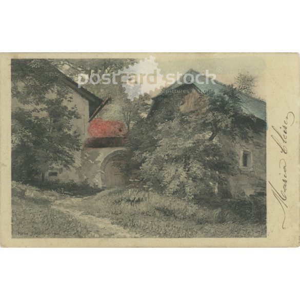 1903 – Country mansion. Original paper image, colored photo sheet, postcard. (2792032)