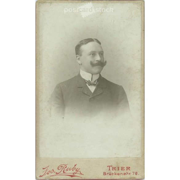 Jos Ruby Photography Studio, Germany, Trier. Portrait photo of young male official. Cabinet photo / hardback photo / business card, CDV photo. (2792037)