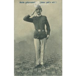   1909 – Grotesque, militaristic sheet with Nagyszombat stamp. Black and white paper image. Postcard, photo sheet. (2792053)