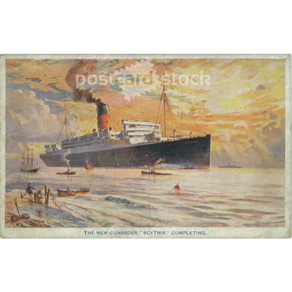 1921 – Steamship CUNARD LIEN. Postcard made with a unique graphic solution. (2792068)