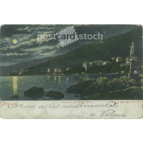 1904 – Abbey. Southern beach with a statue of Mary. Colored photo sheet, postcard. (2792074)