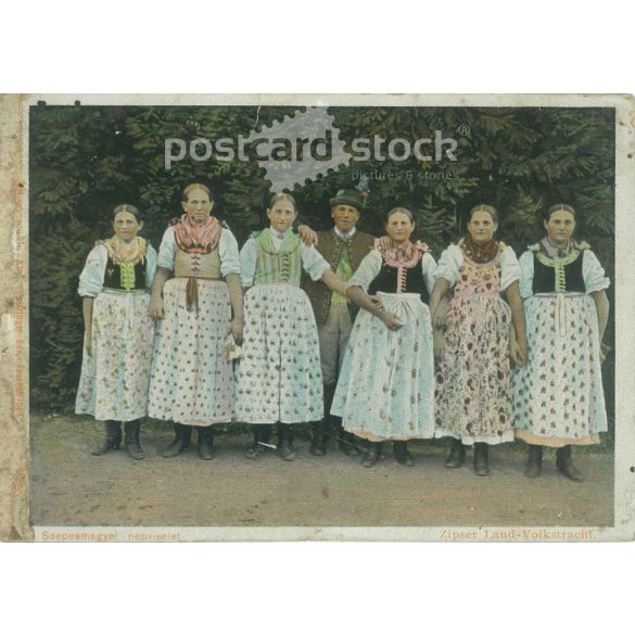 Color offset reprint, reproduction of a pre-1905 postcard. Szepes County folk costume (2792086)