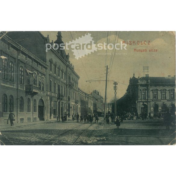 1908 – Miskolc. Hunyadi Street. Colored photo sheet, postcard. (2792095)