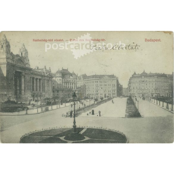 1906 – Budapest, detail of Szabadság Square. Black and white photo sheet, postcard. (2792130)