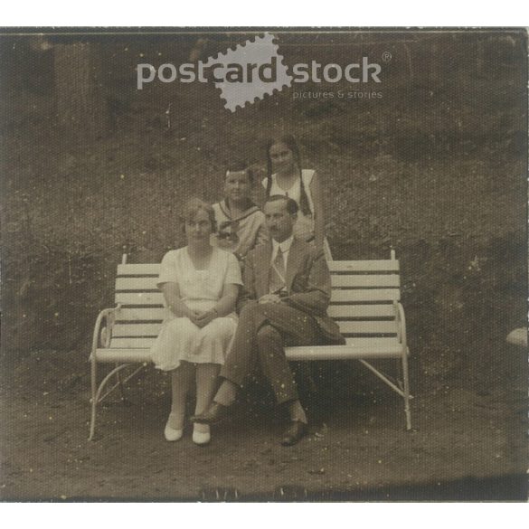 Family photo in the park. Recorded in Hungary in the 1930s. Its maker is unknown. Original paper image. (2792213)