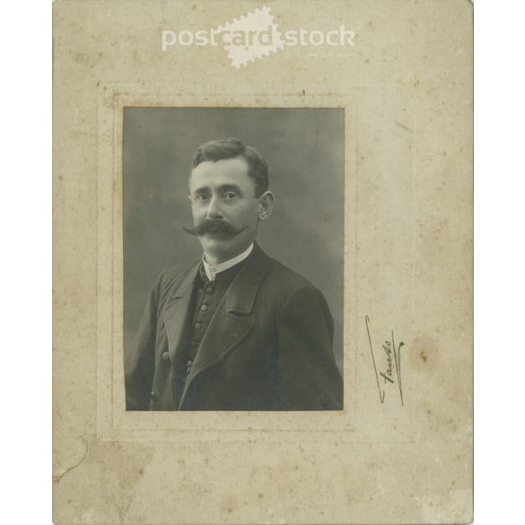 1910s. Studio portrait of a young man. Taken by Bernát Fanto in his photography studio in Kecskemét. Original, cashiered paper image. (2792253)