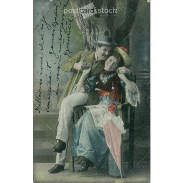 1909 – Romantic postcard, colored photo sheet. (2792296)