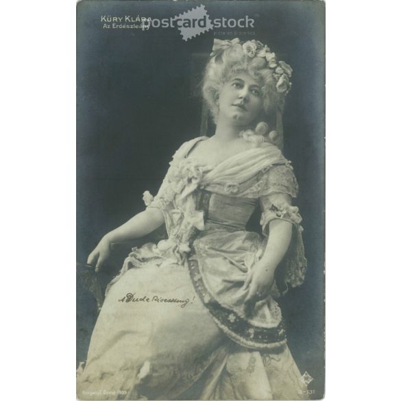 1910 – Actress Klára Küry postcard, photo sheet. (2792307)