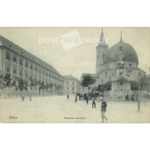 Early 1900s. Pécs. Parish church. Andor Derzsi Elekes Ex libris stamp on the back. Postcard, photo sheet. (2792329)