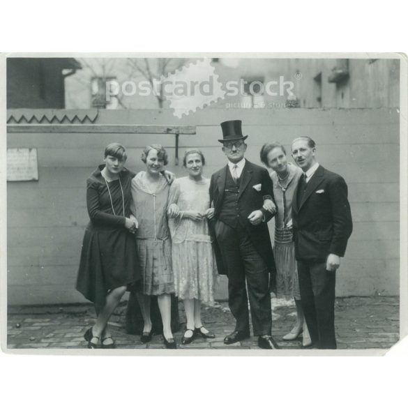 1929. Germany. Fun company. Black and white original paper image, old photo. (2792461)