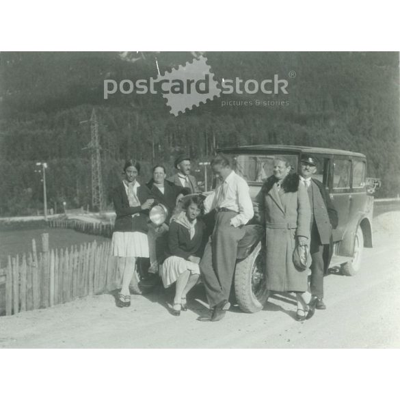 1929. Germany. On a road trip. The picture was taken by the Foto Regal studio. Black and white original paper image, old photo. (2792467)