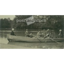   1960s. Germany. Calád boating. Cut out postcard. Original paper image, old postcard, photo sheet. (2792482)