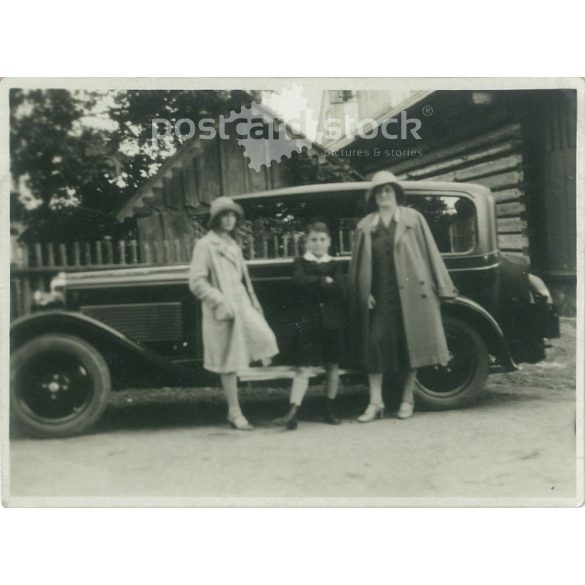 1930. Germany. Before the driveway. The creator of the picture and the person on it are unknown. Black and white original paper image, old photo. (2792527)