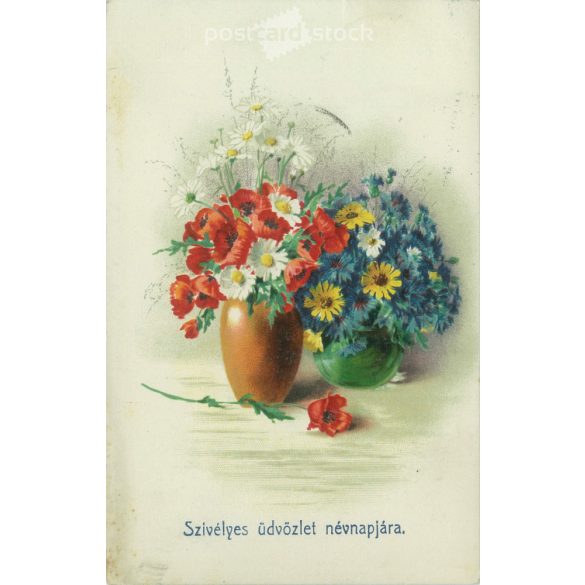 1921– Lithographed name day greeting card, old postcard. (2792534)