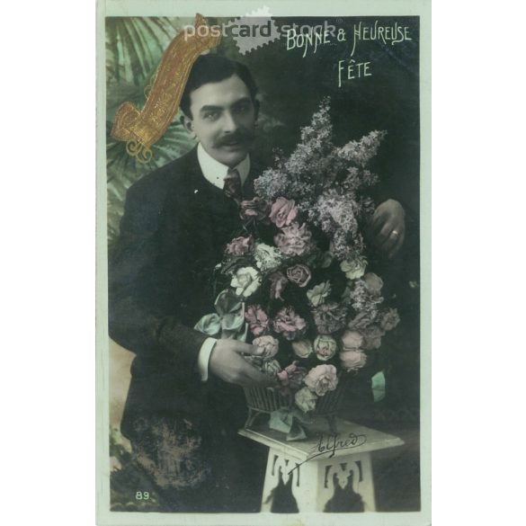 1914 – Romantic old postcard.Színezett fotolap. (2792546)