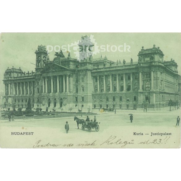 1907. Kuria building, Budapest. Original paper image. Old photo. Colored photo sheet, postcard. (2792570)