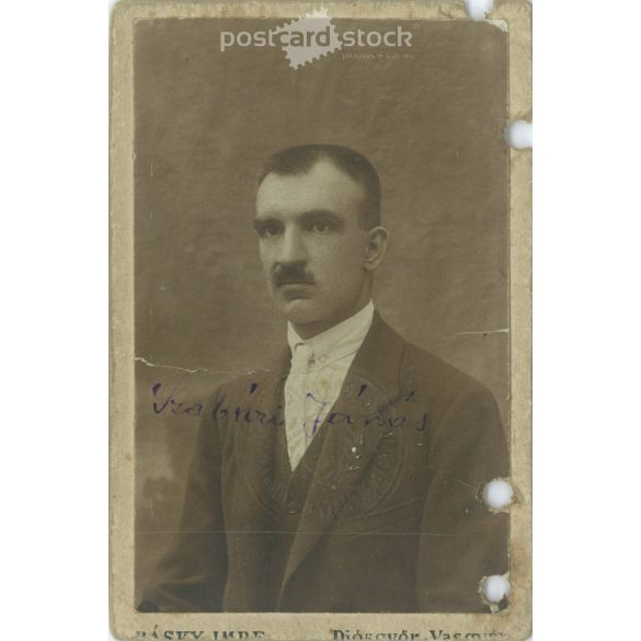 1916 – János Szabáry’s ID photo. Old photo, business card, CDV photo. (2792604)