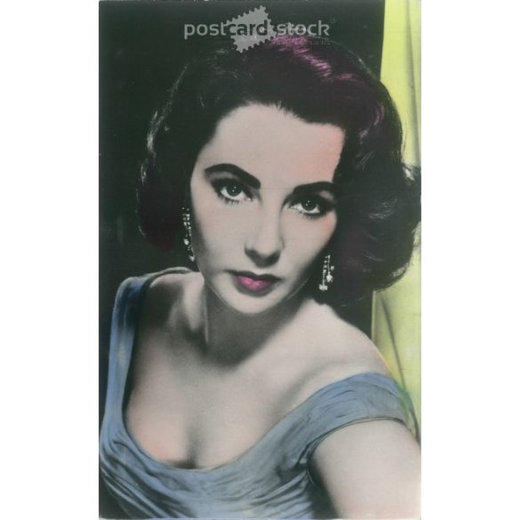 Liz Taylor is an American movie star. Original paper image. Old photo. Colored photo sheet, old postcard. (2792615)