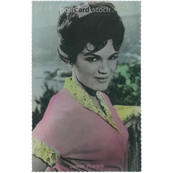 Connie Francis is an American pop singer. Original paper image. Old photo. Colored photo sheet, old postcard. (2792626)