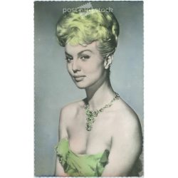   Mylène Demongeot, French actress. Colored photo sheet reproduction, offset print. Old postcard. (2792633)