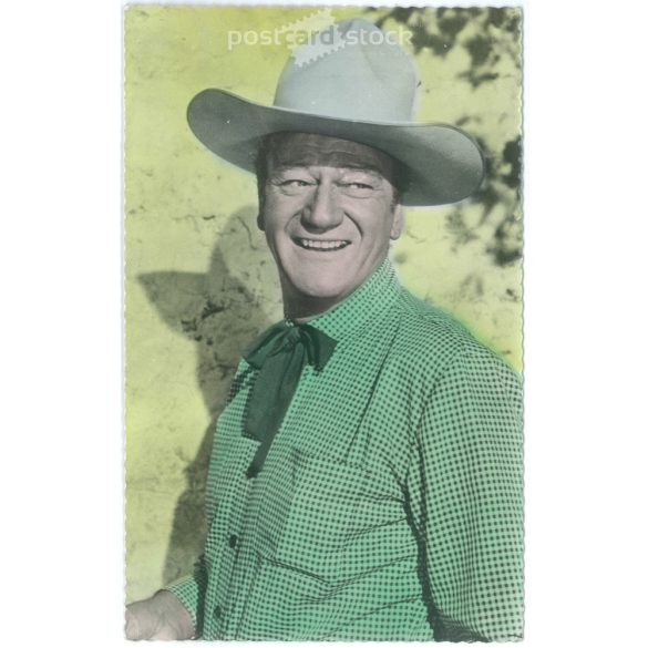 John Wayne is an American actor. Original paper image. Old photo. Colored photo sheet, old postcard. (2792636)