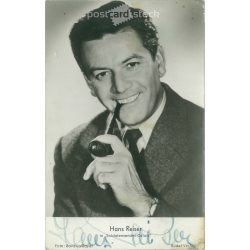   German actor Hans Reiser, autographed photo. Original paper image. Old photo. Colored photo sheet, old postcard. (2792642)