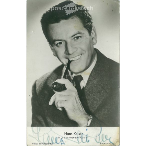 German actor Hans Reiser, autographed photo. Original paper image. Old photo. Colored photo sheet, old postcard. (2792642)