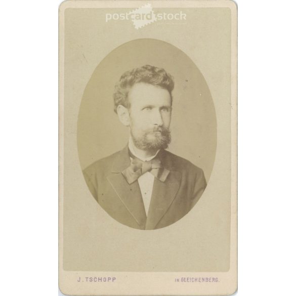 Portrait photo of László Karczag. Gleichenberg 1878. The work of the photographic studio of J. Tschopp. Old photo, business card, CDV photo. (2792674)