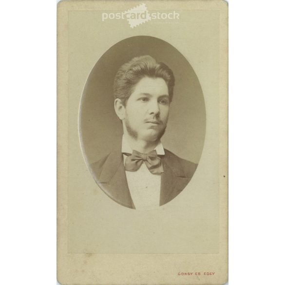 1876. Studio photo of János Balogh. Original paper image. The photo was taken in the photography studio of Gondy and Egey in Debrecen. Old photo, business card, CDV photo. (2792677)