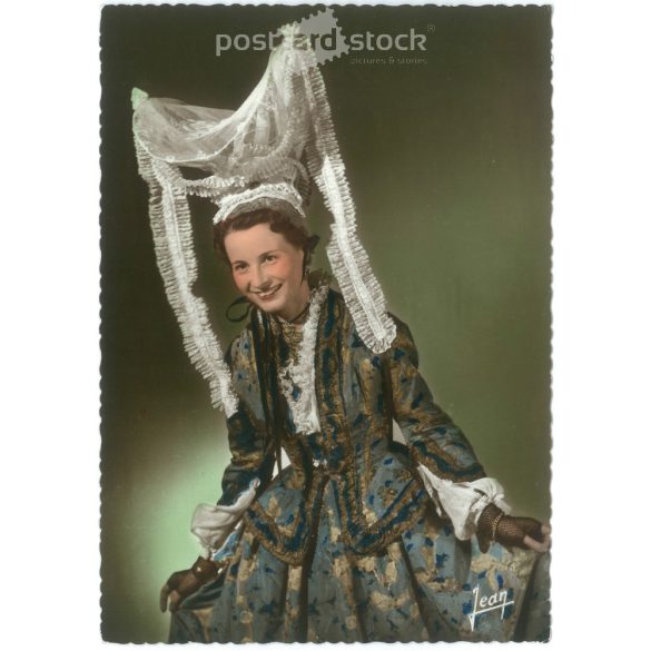 1968  – Normandy, the costume of the rural bourgeoisie. French postcard. Original paper image. Old photo. Colored photo sheet, old postcard. (2792684)