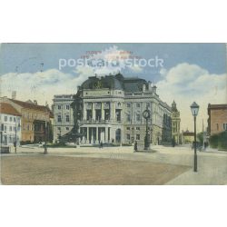   1912. City theatre. Bratislava. Original paper image. Old photo. Colored photo sheet, old postcard. (2792730)