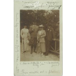   1916 – Group photo on vacation. Second from left is Major Valentic. Original paper image. Old photo. Black and white photo sheet, old postcard. (27925737)