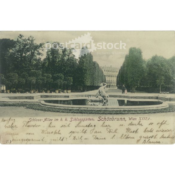 1900 – Schönbrunn. Vienna. Original paper image. Old photo. Colored photo sheet, old postcard. (2792744)