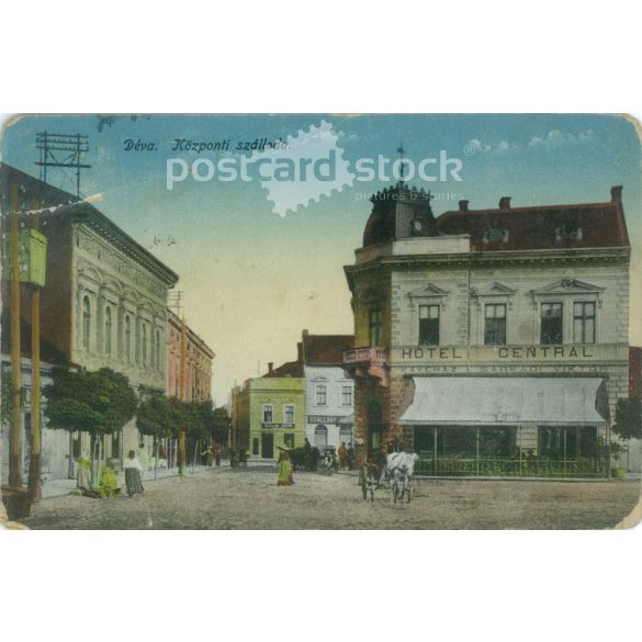 1918 – Deva’s skyline. Original paper image. Old photo. Colored photo sheet, old postcard. (2792751)